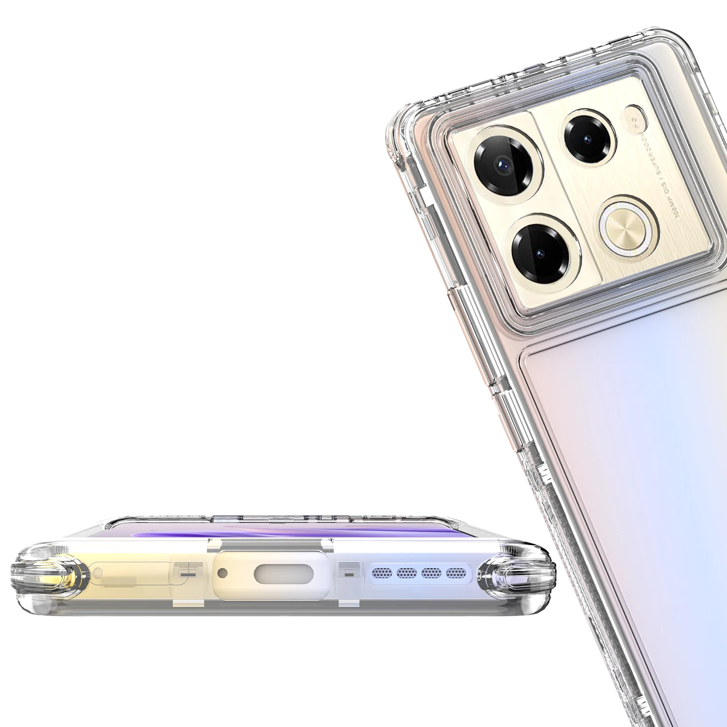 3 in 1 Hybrid Armor Shockproof Case For Infinix Note 40Pro Plus GT 20 Pro Hard Plastic Frame Transparent TPU Back Cover Fundas