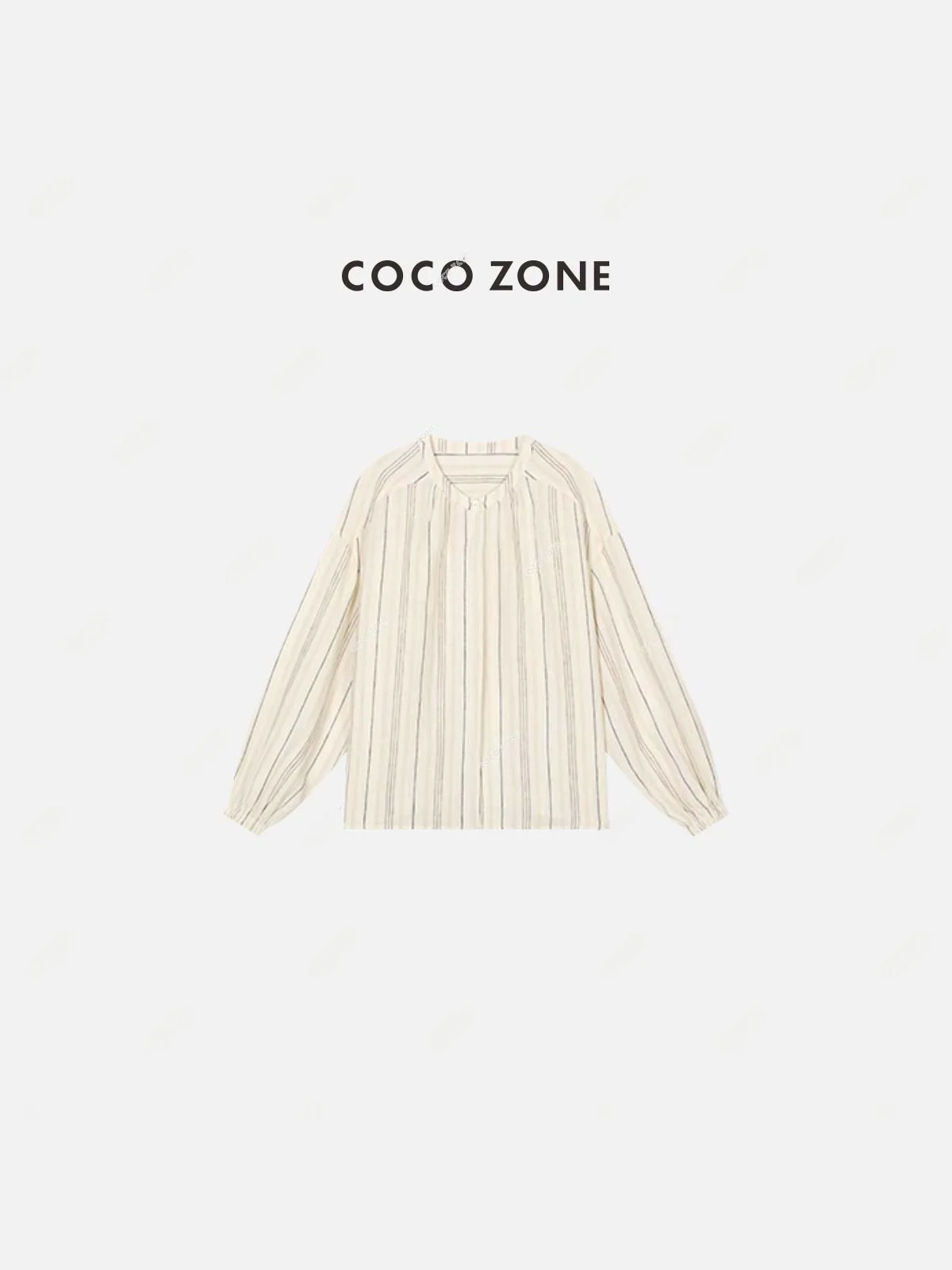 

Летняя коллекция: Женская льняная рубашка свободного кроя в полоску с эластичными манжетами и застежкой на пуговицы