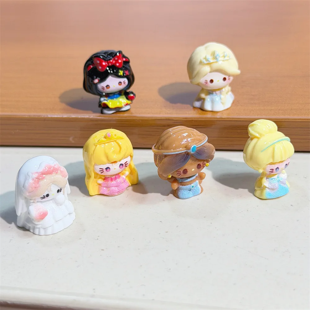 

Cartoon little costume princess girl cream glue DIY Desk decoration items resin accessories hair ornaments keychains straw cap c