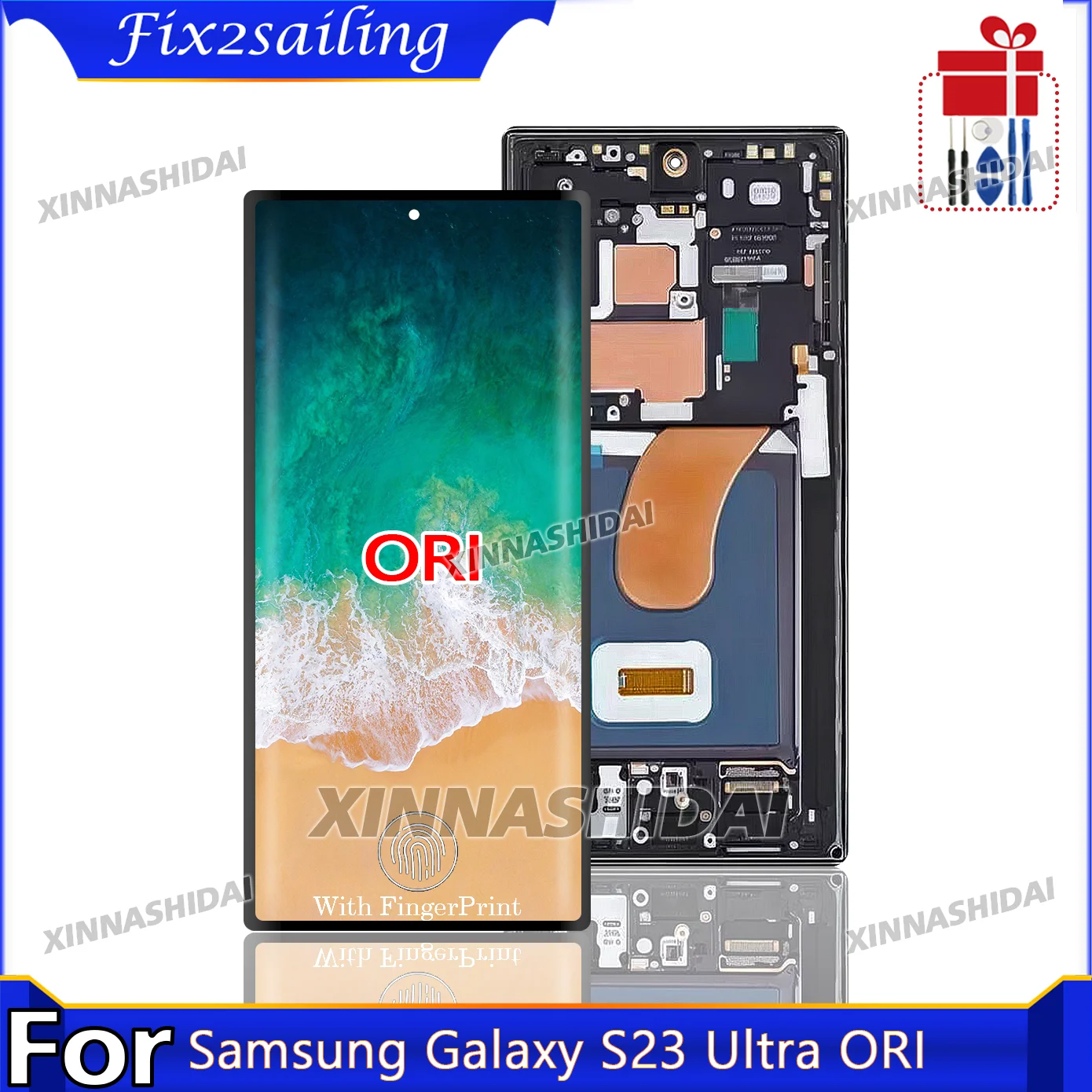 AAA+AMOLED LCD For Samsung Galaxy S23 Ultra LCD Display Digital Touch Screen Digitizer Assembly S918B S918U LCD Parts With Frame