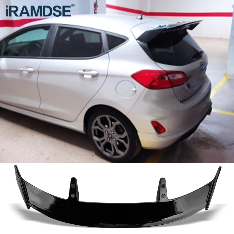 

Gloss Black Spoiler for Ford Fiesta Active 2013-2022 Carbon Paint Rear Windshield Wing Trunk ABS Accessories