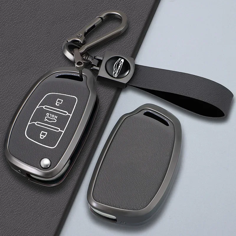 

Zinc Alloy Leather Car Folding Key Cover Case Holder Keychain For Hyundai Avante I10 I20 I30 HB20 IX25 IX35 IX45 TUCSON