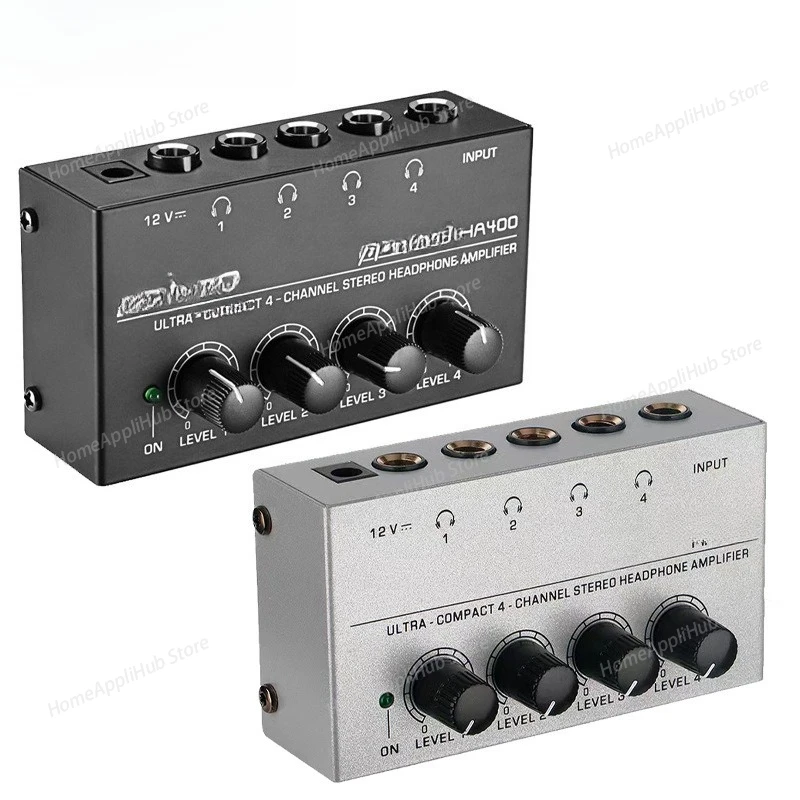 For HA400 Audio Stereo Hub, Passive Mixer, Mixing Console Controller, 4-channel Monitor Headphone Amplifier, Dual-channel