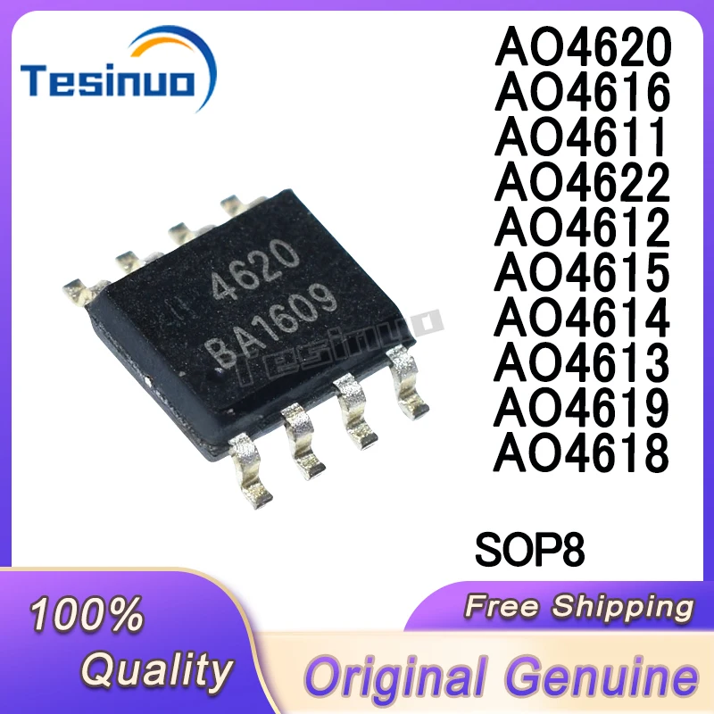 10/PCS New Original AO4611 AO4612 AO4613 AO4614 AO4615 AO4616 AO4618  AO4619 AO4620 AO4622 SOP8 Power source chipset In Stock