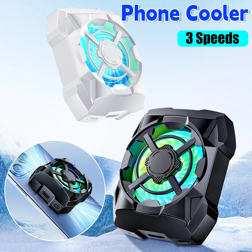 Portable Rechargeable Phone Cooler Wireless Magnetic Silent Phone Gaming Cooling Fan Radiator for Playing Games Watching Video