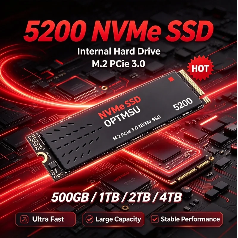 Reliable M.2 NVMe SSD 5200 Internal Solid State Drive 1TB 2TB 4TB SSD Hard Disk For Desktop Game Office System Disk Upgrade