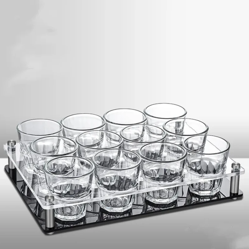 مجموعة حامل زجاجي للنبيذ الأبيض - منظم زجاجي لرف تخزين الأكواب لاستخدام شريط KTV وتنظيم زجاج الروح #4