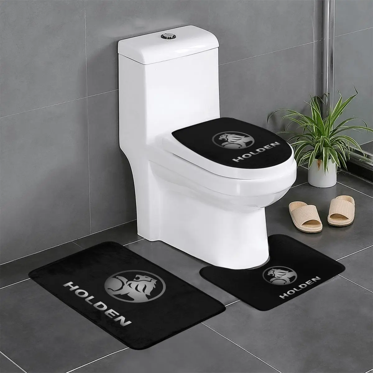 

Best Edition Holden Logo Essential 3 Pcs Bath Mat Bathroom Set Toilet Lid Cover Home Decor Non-Slip Carpet Floor Rug