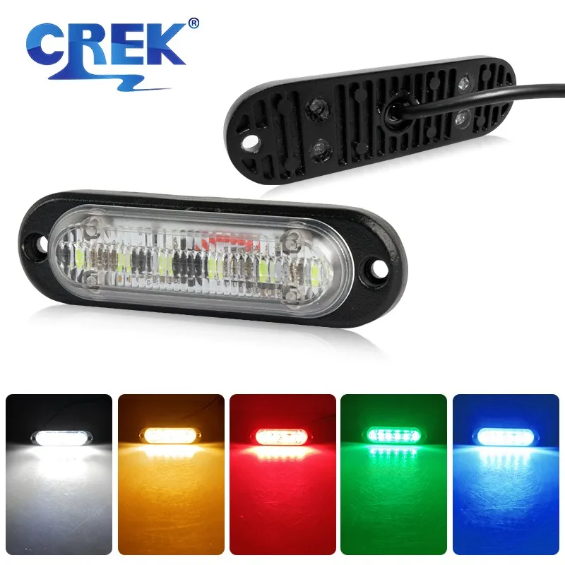 CREK, 12 В, 24 В, маркер для грузовика, фонарь для прицепа, габаритный фонарь для трактора, фургона, автобуса, боковое положение, фонарь, красный, белый, синий, зеленый