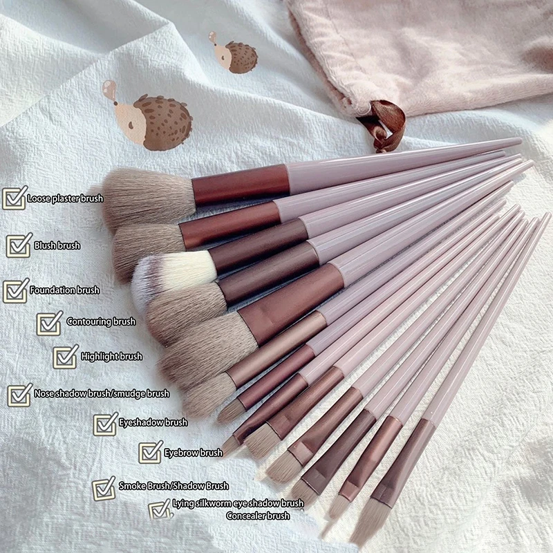 13Pcs Makeup Brushes Soft Set Face Eyes Brush Eyeshadow Foundation Brush Multifunctional Make Up Brush Beginner