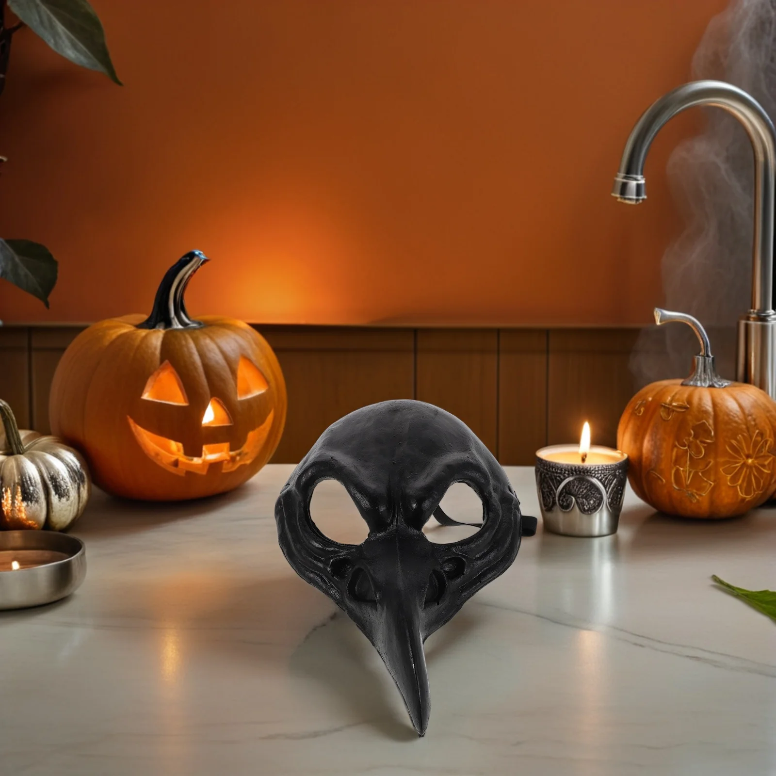 

Realistic Skull Bird Mask Lightweight PU Material Gothic Masquerade Costume Halloween Party Photo Props Bird Skull Mask