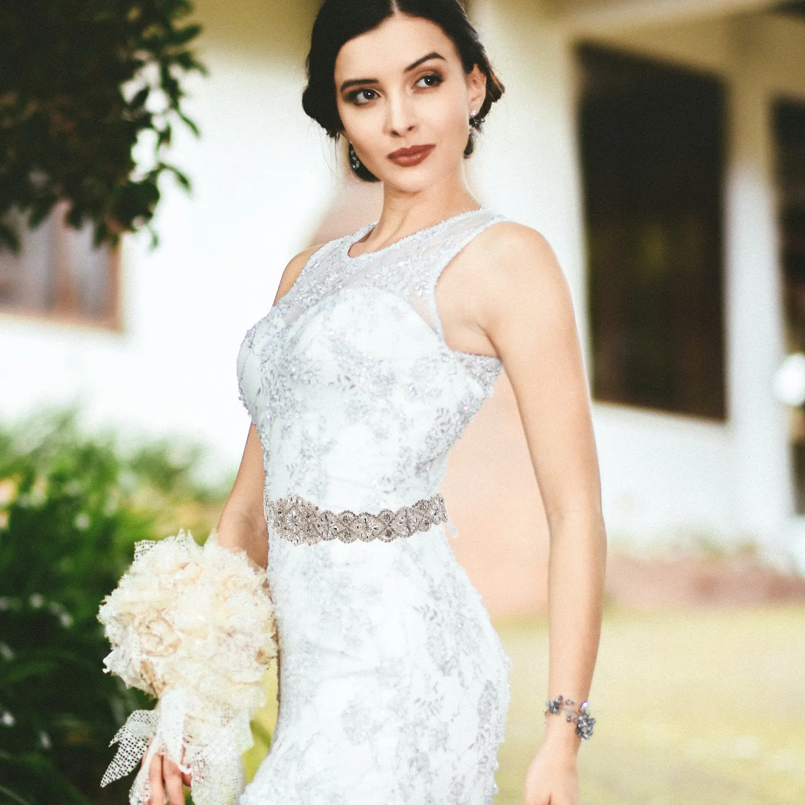 

1Pcs Rhinestone Pearl Waistband for Bride Luxury Bridal Sash Wedding Dress Accessory Exquisite Women Belt Elegant Party Banquet