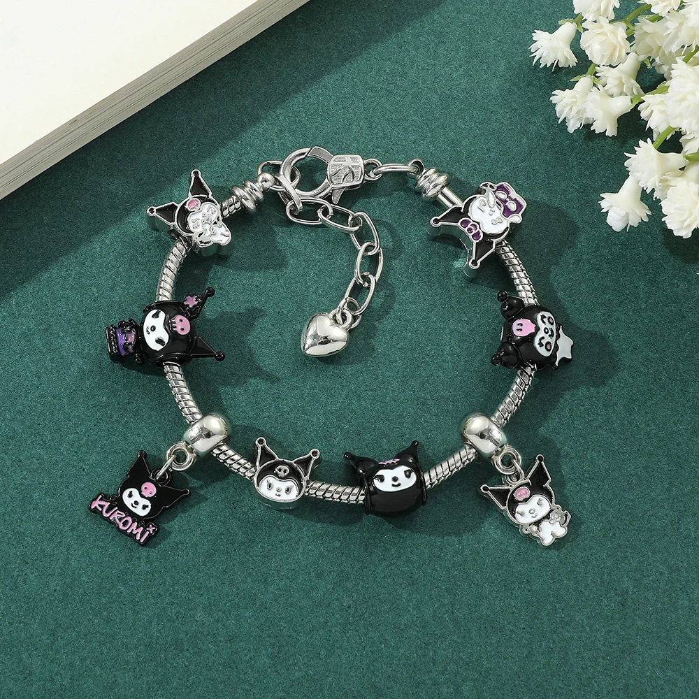 Anime Kuromi Charm Bracelet for Men and Women, Kawaii Cartoon Bangle, Birthday Gifts, Toy, Anime, Fashion