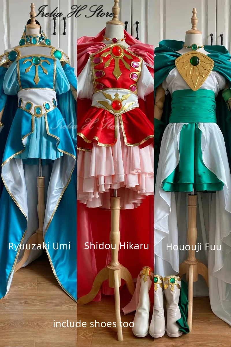 

Irelia H Custom size made Anime Magic Knight Rayearth Shidou Hikaru Ryuuzaki Umi Hououji Fuu Cosplay Costume dress female