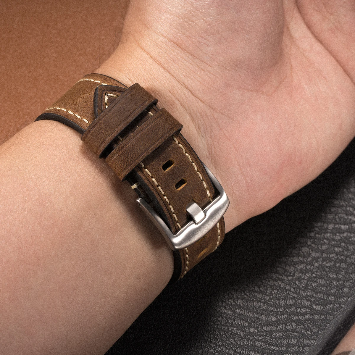 Correa de reloj de cuero para Samsung Galaxy Watch 8 40/44mm/8 pulsera clásica de 46mm correa de repuesto para reloj 7Ultra/Ultra 2025