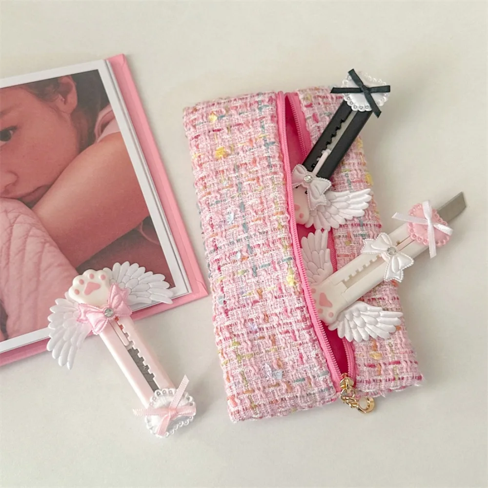 Mini Bowknot Style Utility Knife Cat Paw Compact Mail Knife Exquisite Lightweight Express Box Knife