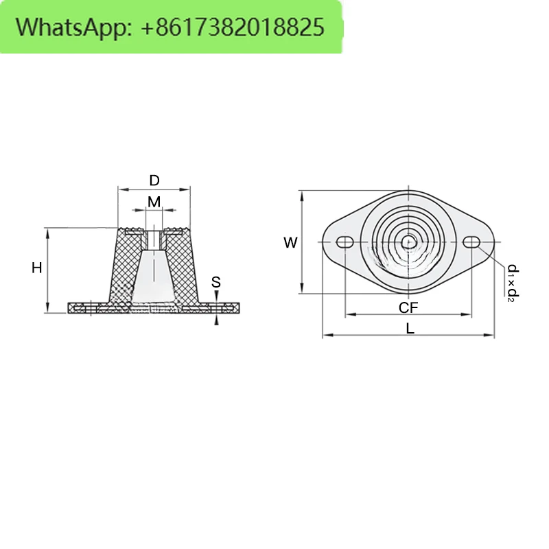 Clock shaped rubber shock absorber RM compressor motor water pump equipment shock absorber buffer pad