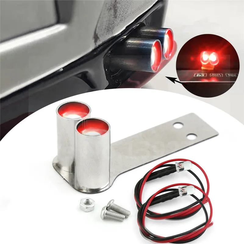 Stainless Steel RC Car Simulation Exhaust Pipe LED Modified Upgrade Part for 1/10 Drift Model Accessories