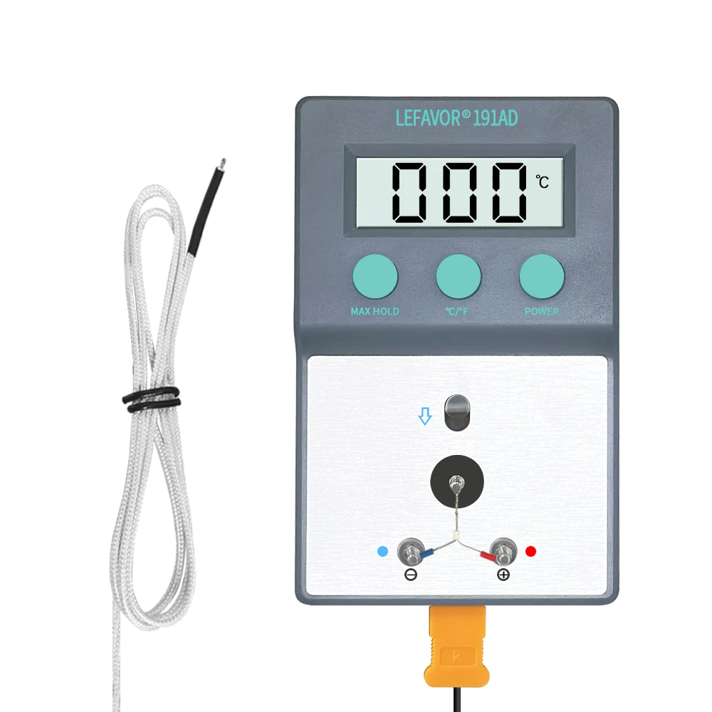 LF191AD Soldering Iron Tip Thermometer Temperature Tester 0-800 C with 5 x Lead Free Sensor Set K type thermocouple C/F switch