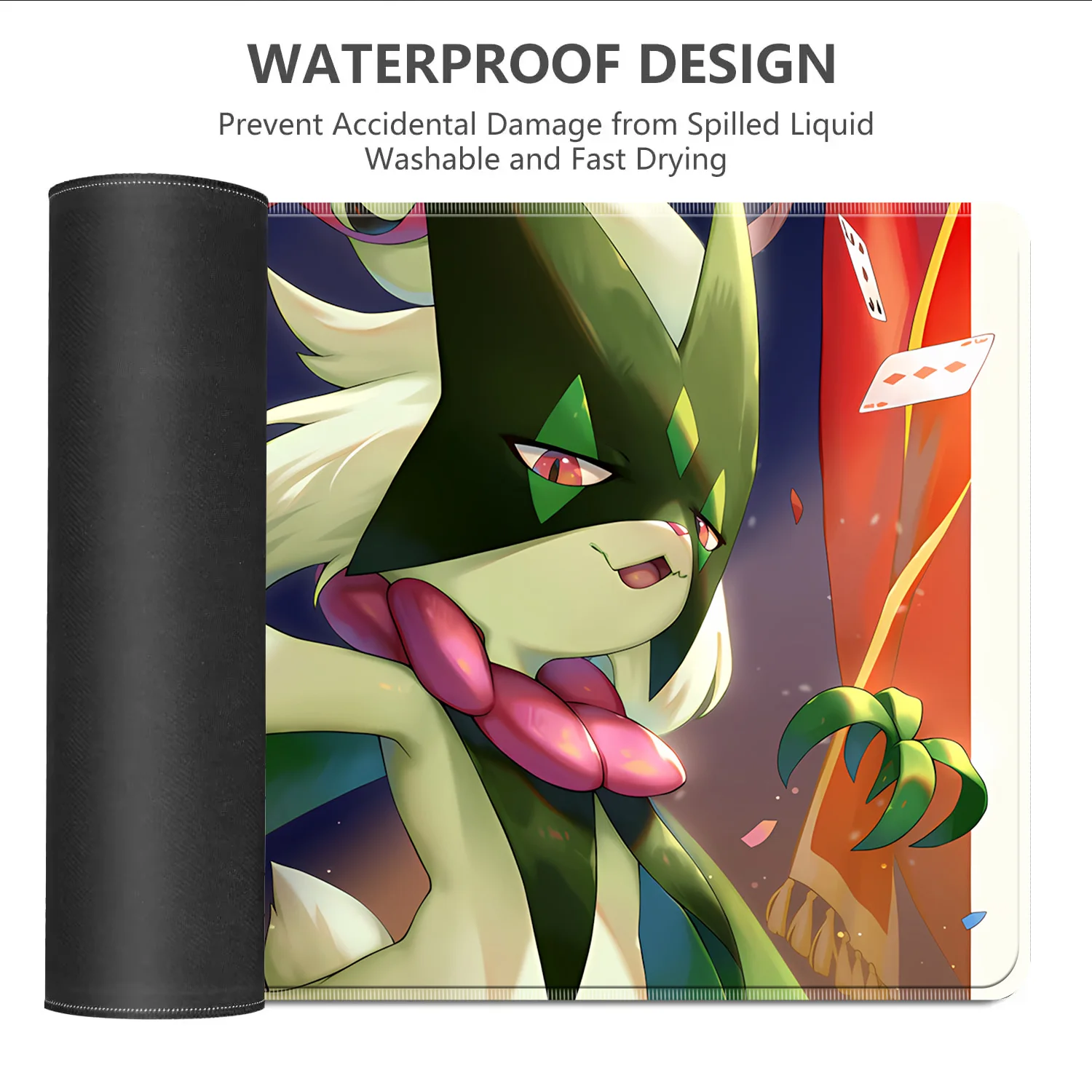 Kawaii Pokemon Meowscarada Gaming Desk Mouse Pad Non-Slip Rubber Base Desktop Mat Office Computer Keyboard Pad Home Decoration view 4