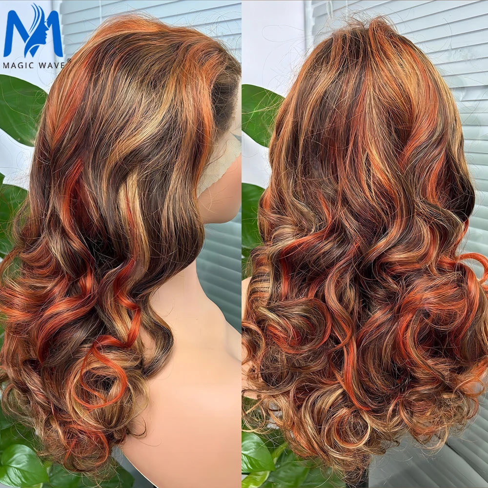 

4/350 Color Loose Wave Human Hair Wigs for Women 300% Density 13x4 Full Lace Front Bouncy Curly Brazilian Remy Human Hair Wig