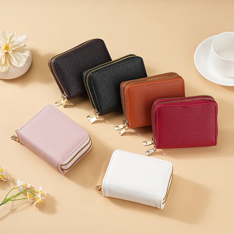 New Card Bag Coin Purse Short Fashion Card bag Stylish Macaron women's double Zip coin wallet Female Purse Money Clip Wallet