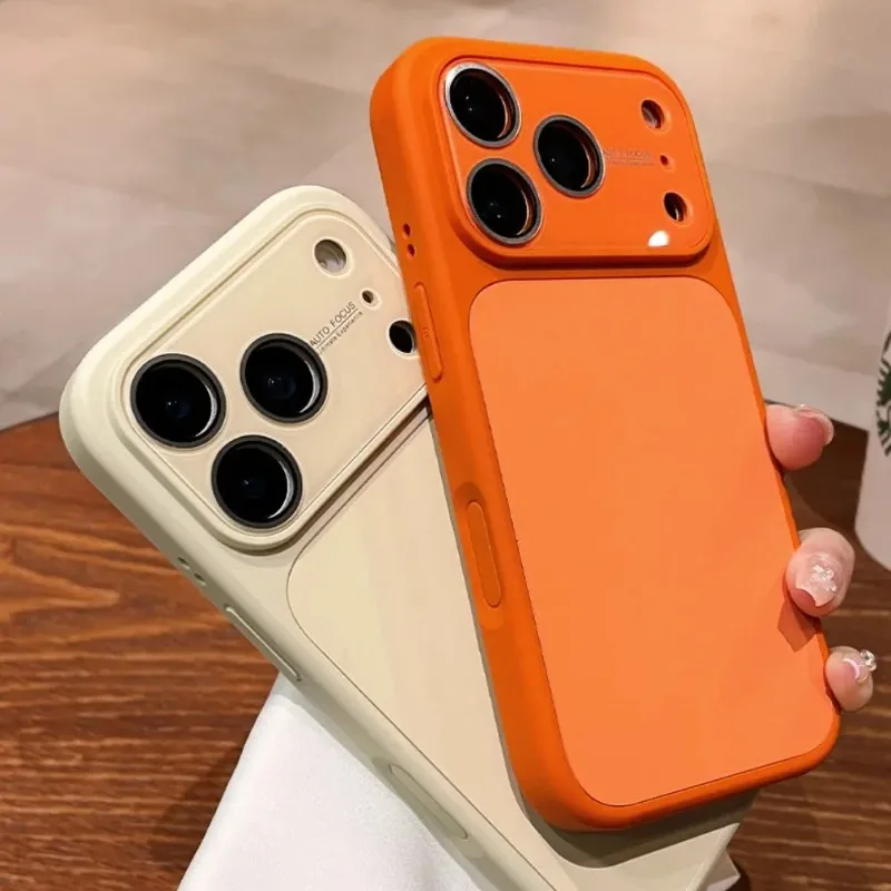 Coque en silicone liquide mat de luxe couleur unie pour iPhone 18 17 16 15 Pro Max 13 14 avec protection d'objectif grande fenêtre et coque fine