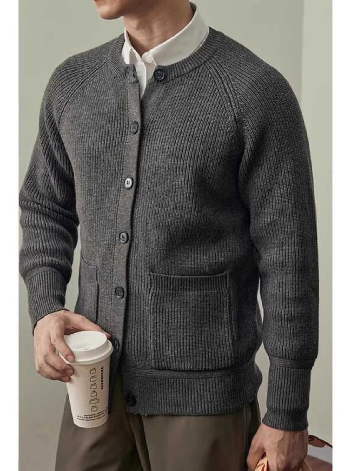 

Американский повседневный трикотаж, мужской осенне-зимний модный однотонный свитер, пальто Young Vitali Sle Long Sve round Ne