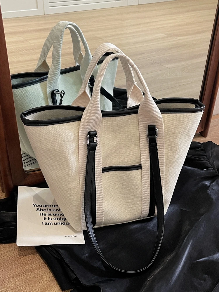 

Large Capaci Canvas Tote Bag Women's Handbag 2024 New Sle Commuter Buet Bag Single oulder Bag Soft Polyester