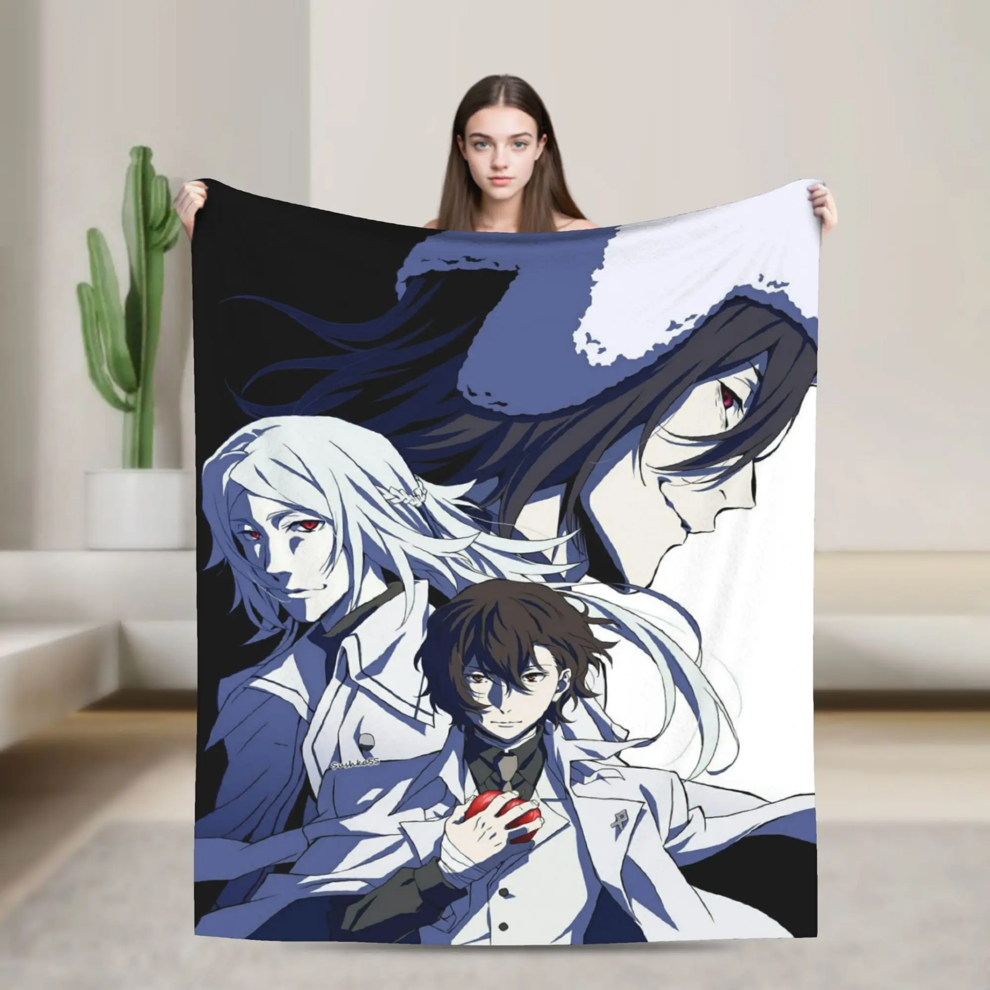 Fyodor D From B-Bungo Stray Dogs Blanket  Warm Soft Print Plush Bedding Throws For Couch Chair Sofa Bed Bedspread Bed Cover