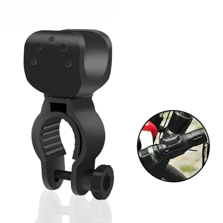 360 Degree Rotatable Bike Light Bracket MTB Road Bike LED Flashlight Mount Holder Universal Flashlight Holder Front Light Clip