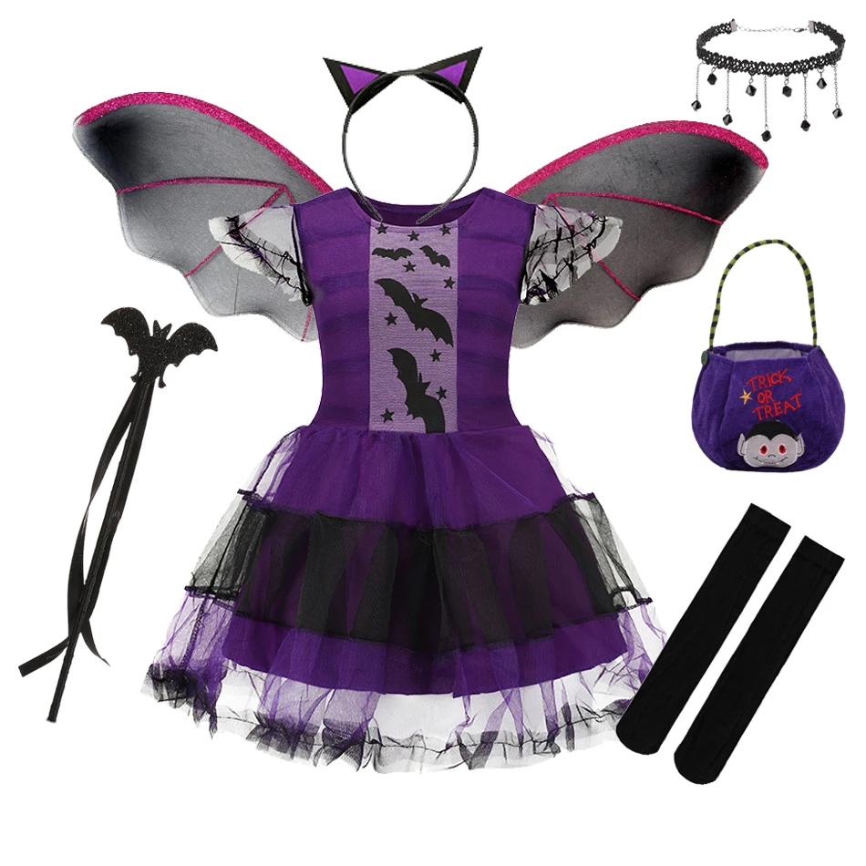 2026 Girls Halloween Cosplay Clothes Witch Costume Carnival 