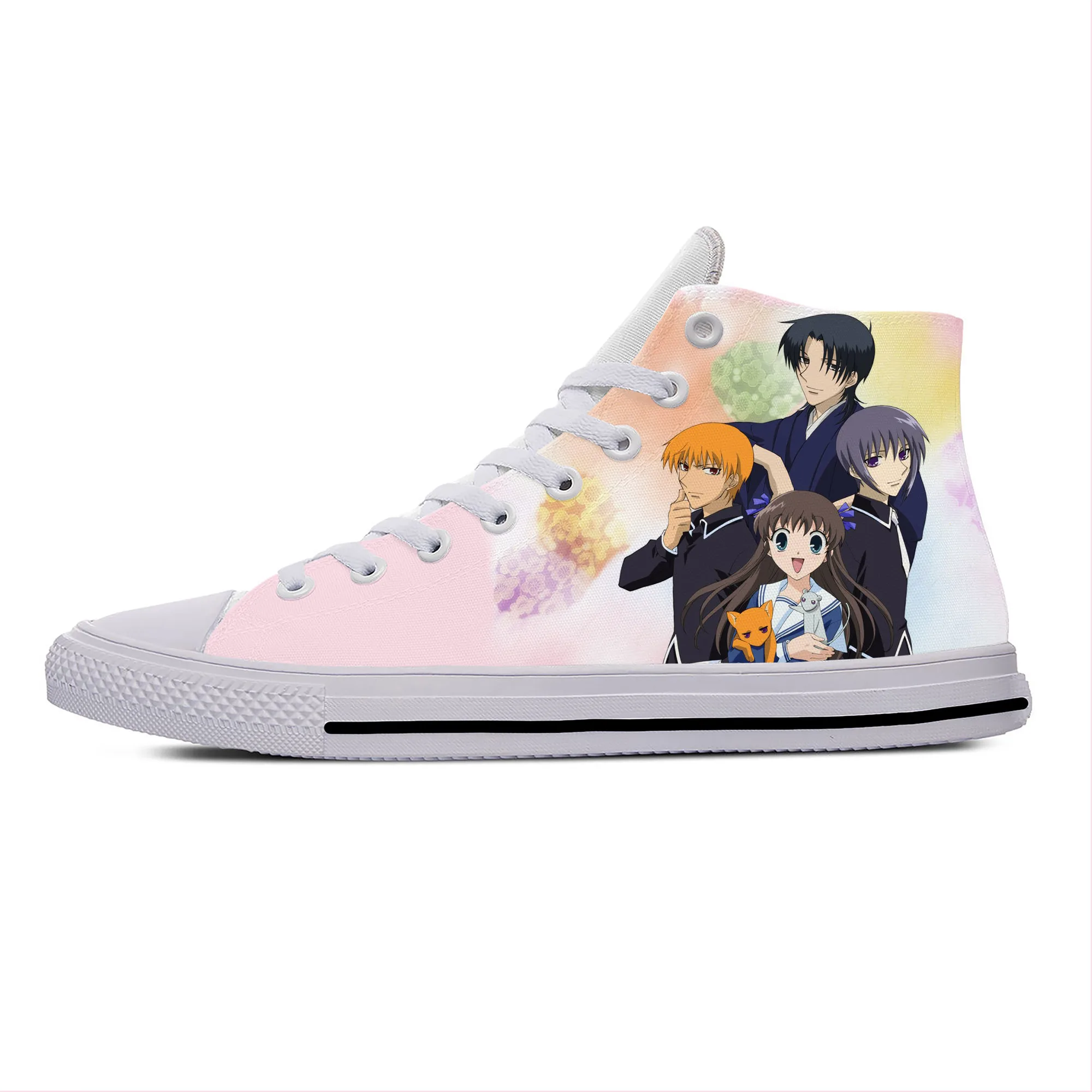 Japanese Anime Cartoon Manga Fruits Basket Funny Casual Cloth Shoes High Top Lightweight Breathable 3D Print Men Women Sneakers