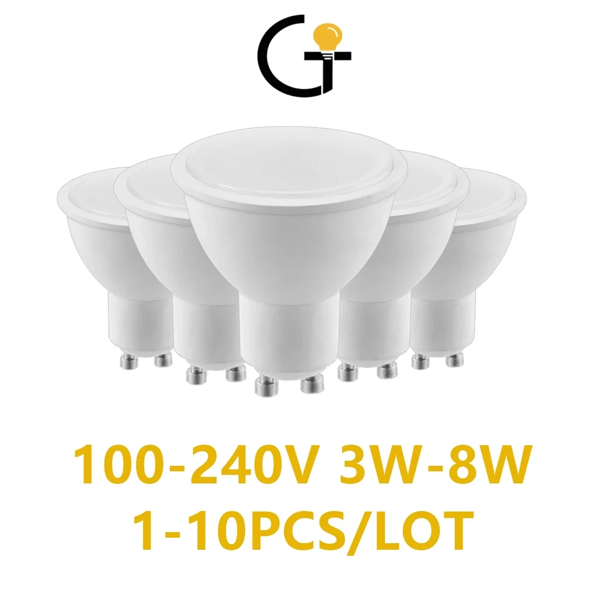 

1-10pcs LED spot light GU10 100v-240v 3000k/4000k/6000k 3w-8w Strobo-free warm white light is suitable for downlight kitchens