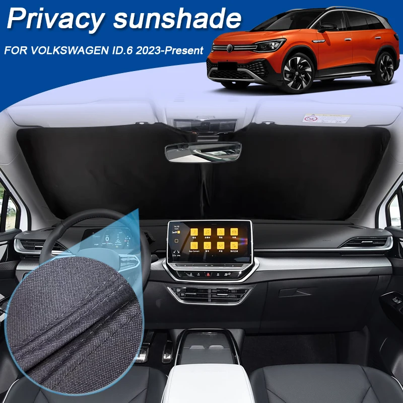 

Car Black Window Privacy Sunshade For Volkswagen ID.6 2023-Present Auto Anti-UV Heat Insulation Protect Cover Interior Accessory