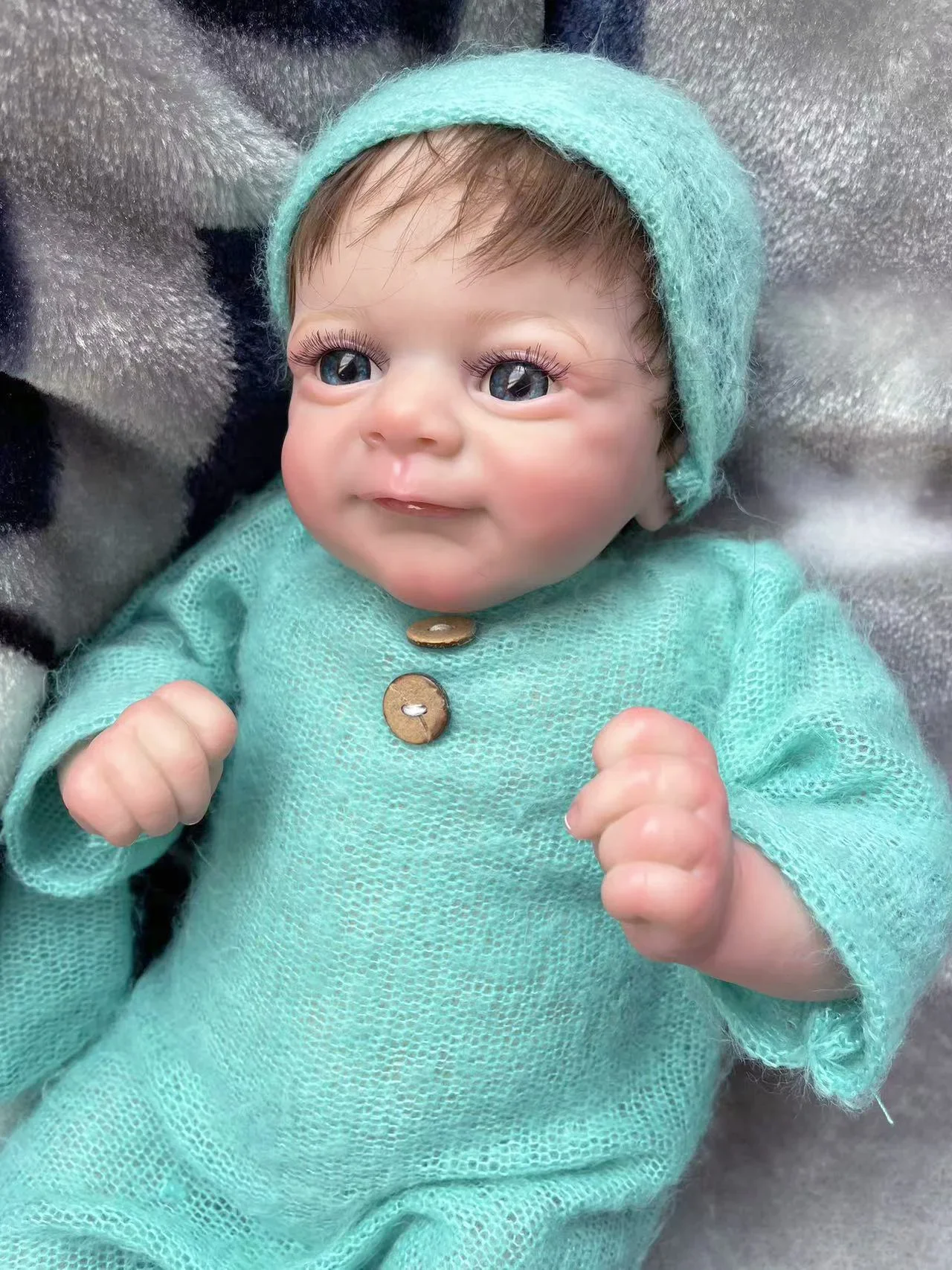 18inch Flynn Elf Newborn Baby Reborn Doll Lifelike Soft Touch Cuddly Baby Multiple Layers Painting 3D Skin