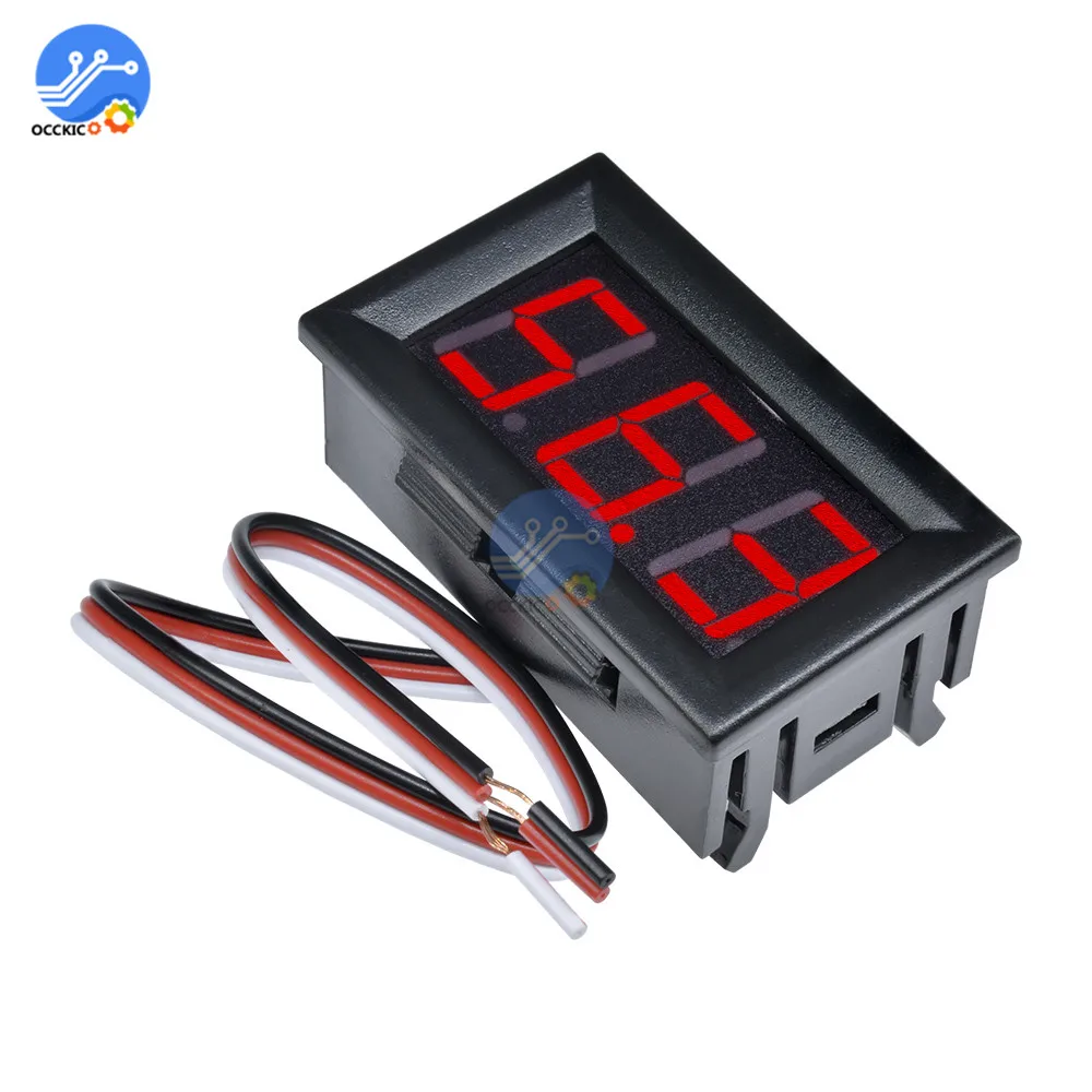 0.56\'\' Mini LED Digital Voltmeter Detector DC 0-100V 12V 24V Voltage Capacity Monitor Volt Panel Tester Meter For Motorcycle Car