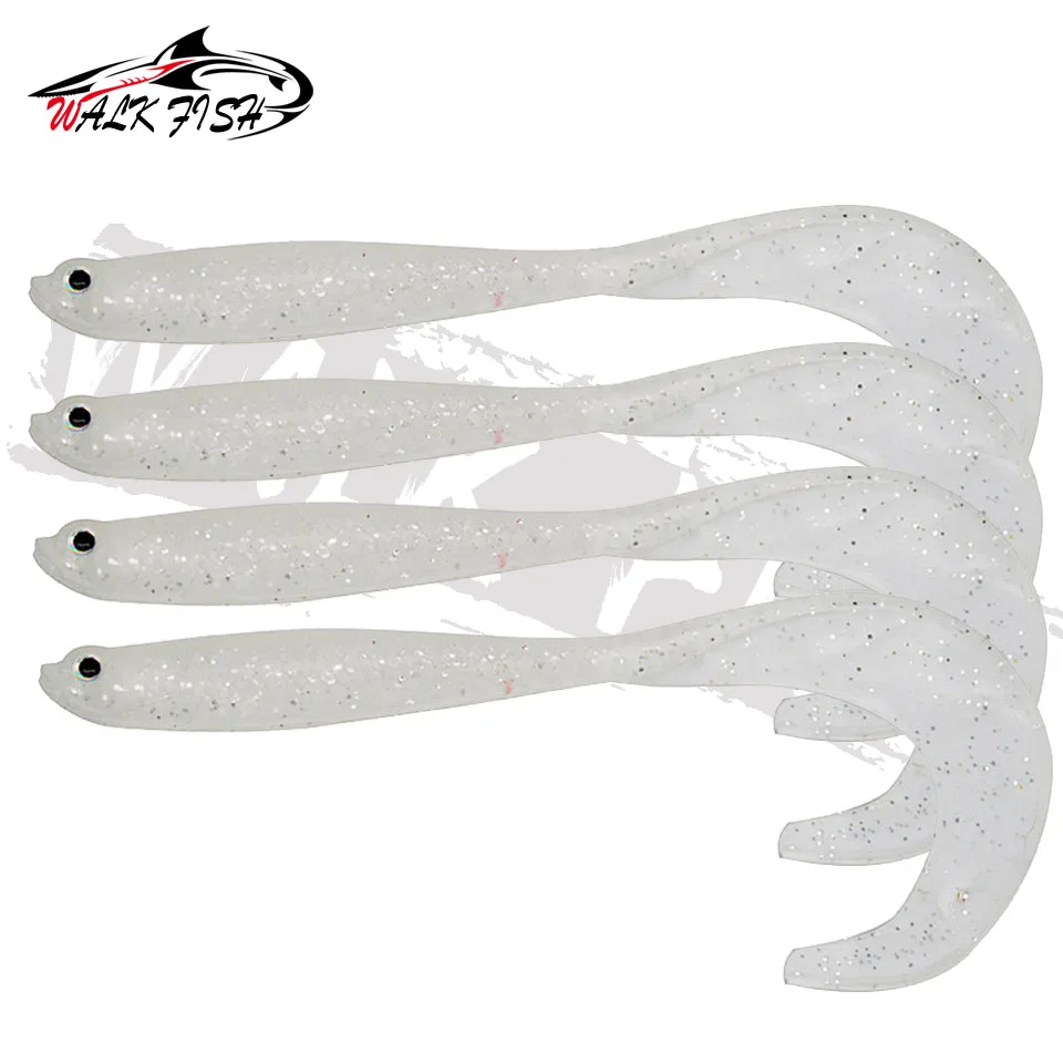 WALK FISH 4PCS Jigging Wobbler Angelköder 12,5 cm 5,5 g Shad T-Schwanz weicher Köder Künstliche Silikonköder Bass Hechtangeln
