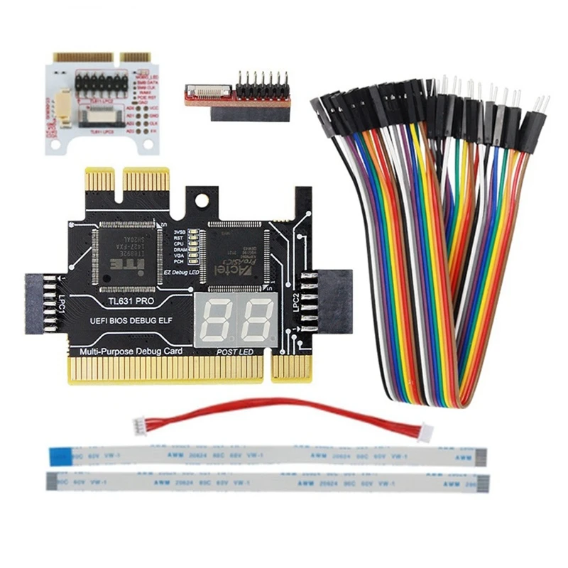

TL631 Pro LPC-DEBUG Diagnostic Card Diagnostic Card+Expansion Card PCI PCI-E Mini PCI-E Motherboard Multifunction