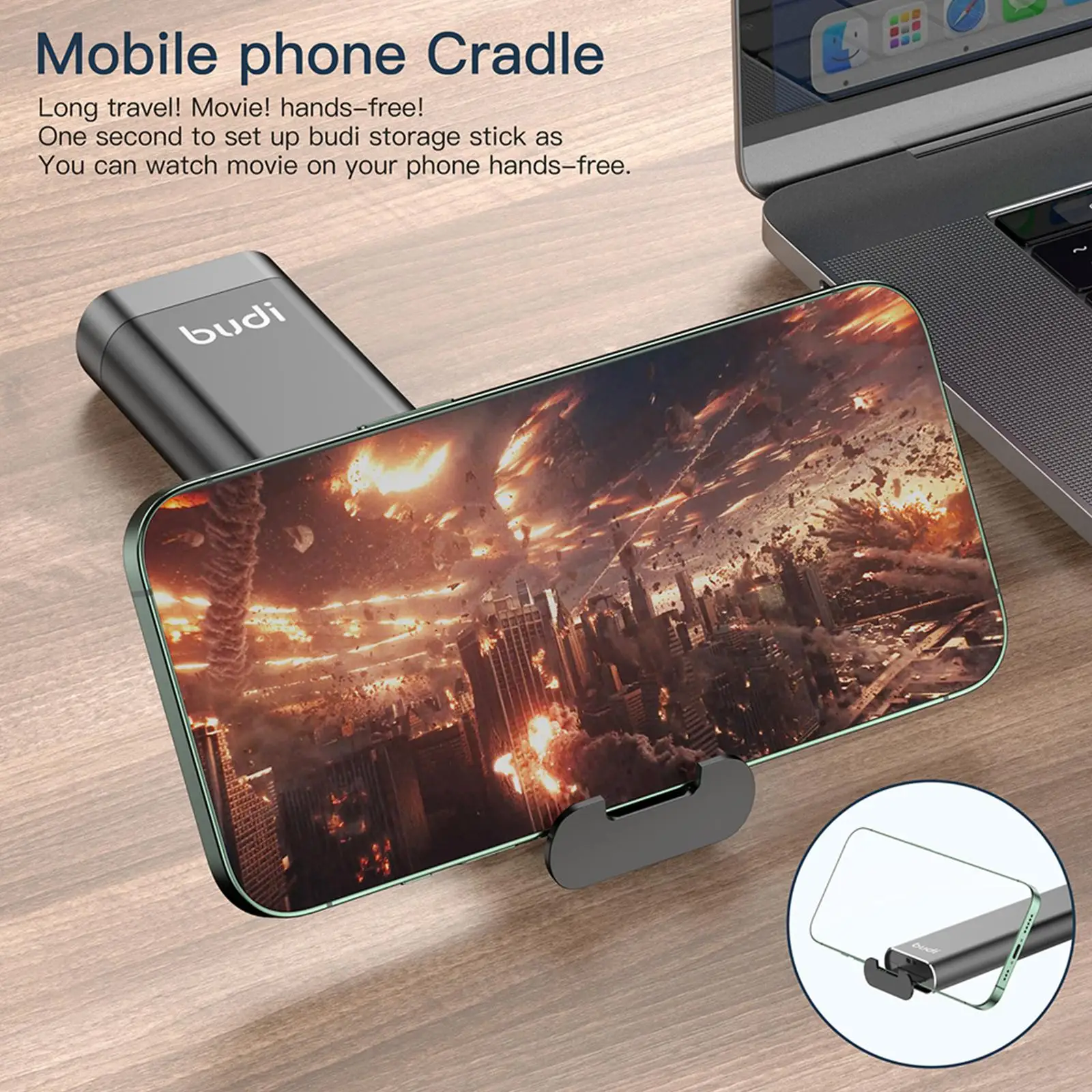 New Budi Multi-functional Cable Stick Smart Adapter Card Storage Data Cable USB Box Universal Card Reader For Samsung