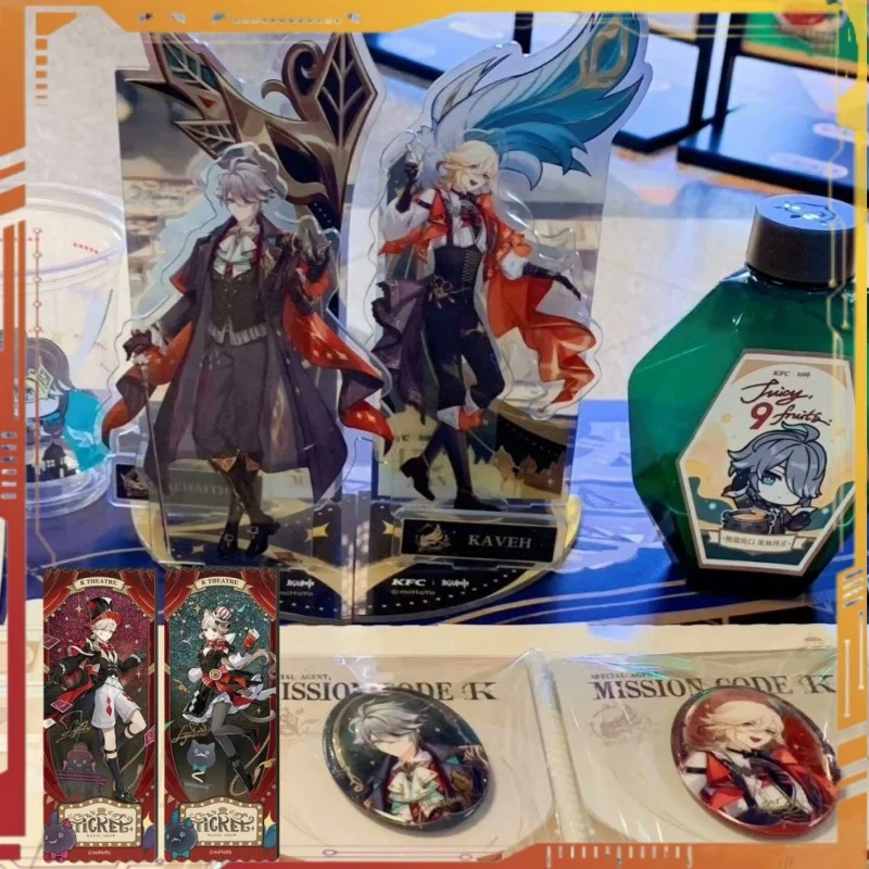 

Genshin Impact Game Figure Merch Lyney Lynette Alhaitham Kaveh Badge Acrylic Stand Tickets Keychain Peripherals Toy Gifts