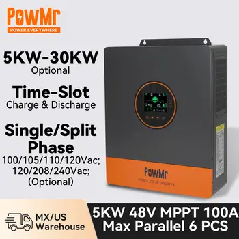Hybridní solární invertor PowMr MPPT 100A 5KW 48V s dělenou fází, volitelný 10KW 20KW 30KW 120V 208V 240V 10 nejlepší prodej Solární invertor 10kW - №2