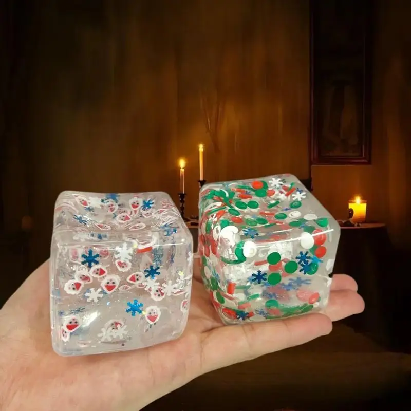 لعبة تململ حسية إسفنجية خاصة لعيد الميلاد - مكعب ضغط طابا للبالغين والأطفال #4