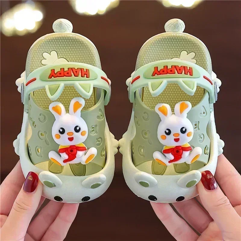 Cartoon Rabbit Sandals Summer Baby Girls\' Shoes Home Anti Slip Infant Girl‘s Sandal Soft Sole Beach Kids Shoes