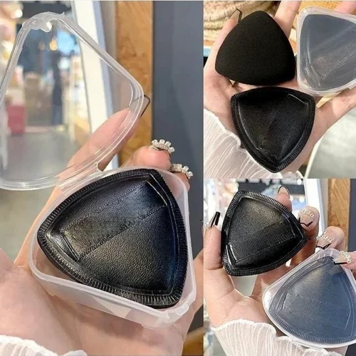 Miniesponja de terciopelo triangular para maquillaje facial, herramienta de maquillaje ligera, lavable, mezcla de belleza, 1 unidad