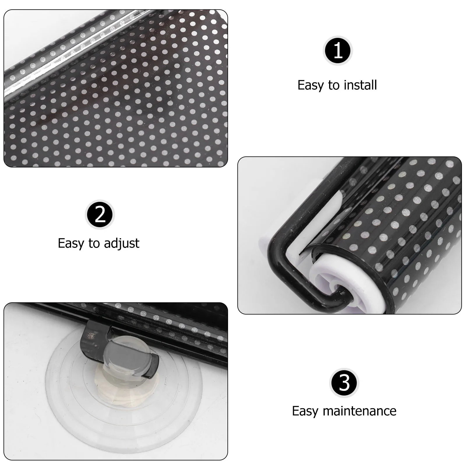 

Balcony Suction Cup Sunshade Curtain Blackout Mesh Dot Easy Install No Drill Needed Portable Lightweight for Sliding French Roof