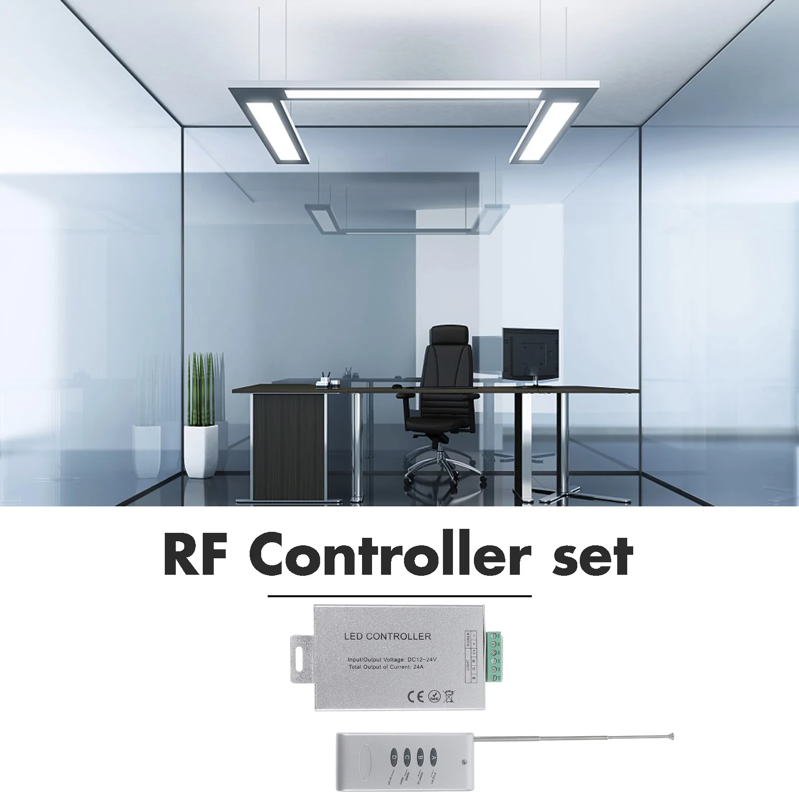 

Контроллер LED DC 12-24В с 24-кнопочным пультом ДУ, металлический корпус, дальность действия 20м без сигнала, контроллер LED