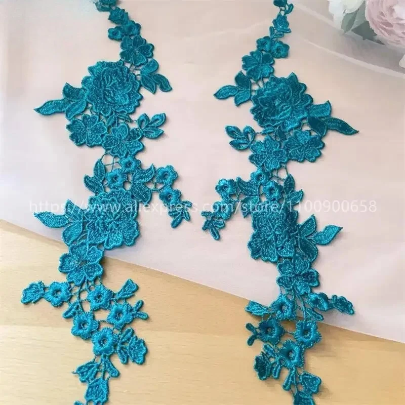 10 قطع، تطريز دانتيل جديد عالي الجودة قابل للذوبان في الماء، ملحقات خياطة لتزيين فستان الزفاف مصنوعة يدويًا