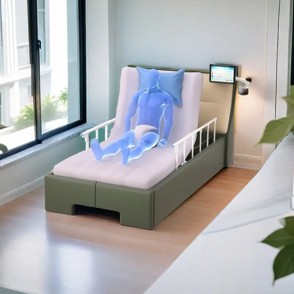 Premium intelligent care bed for bedridden patients featuring adjustable leg and backrest and bathing in bed