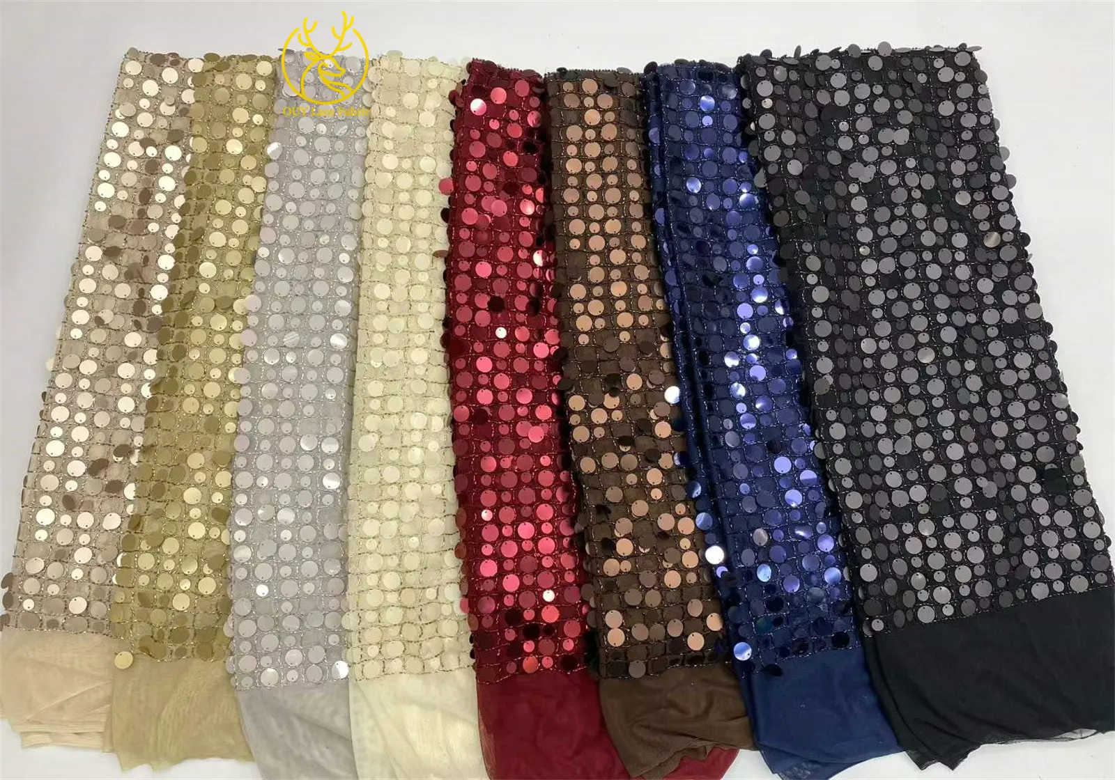 5 Yards Afrikanischer Pailletten-Spitzenstoff Weinrot Französischer Perlen-Tüll-Spitzenstoff Nigerianischer Netzspitzenstoff für Abendkleider – Detail 20